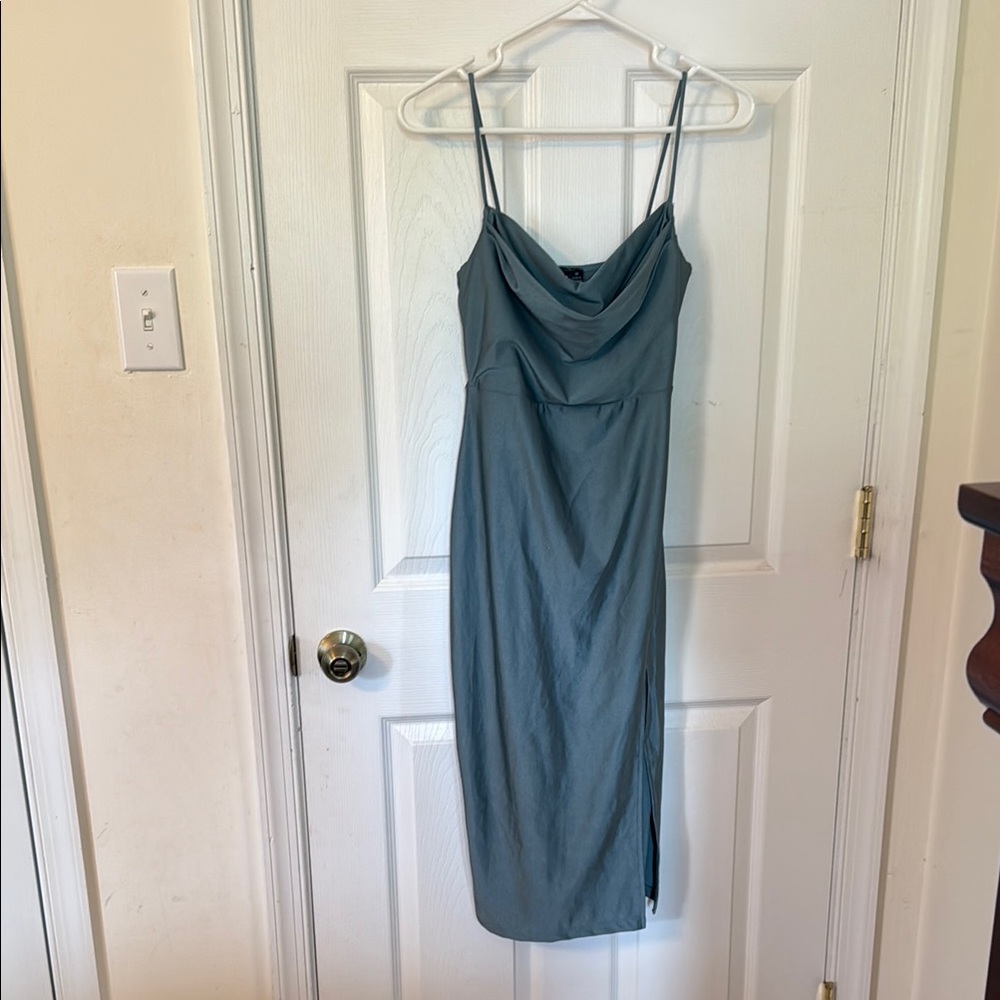 Windsor Green Slip Dress Spaghetti Strap Midi